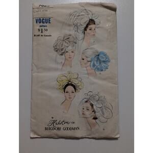 Vogue 7082 Bridal Headpiece Pattern by Halston for Bergdorf Goodman 1950's